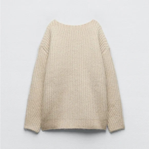 Zara soft touch sweater with bow cheap